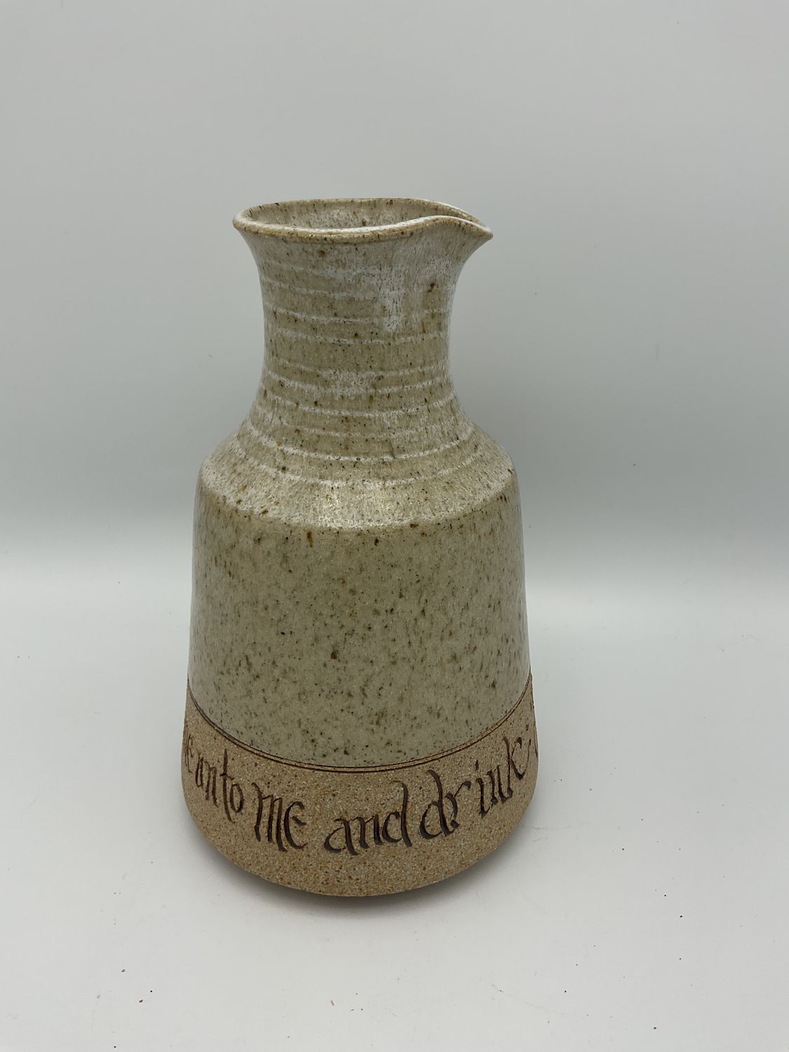 Kelly McCarty Scripture Inscribed Stoneware Pitcher