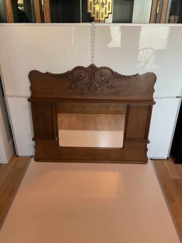 Carved Wood Victorian Mantel Antique Mirror