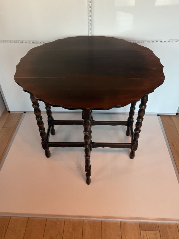 Vintage Imperial Grand Rapids Drop-Leaf Gateleg Table, Barley Twist Legs