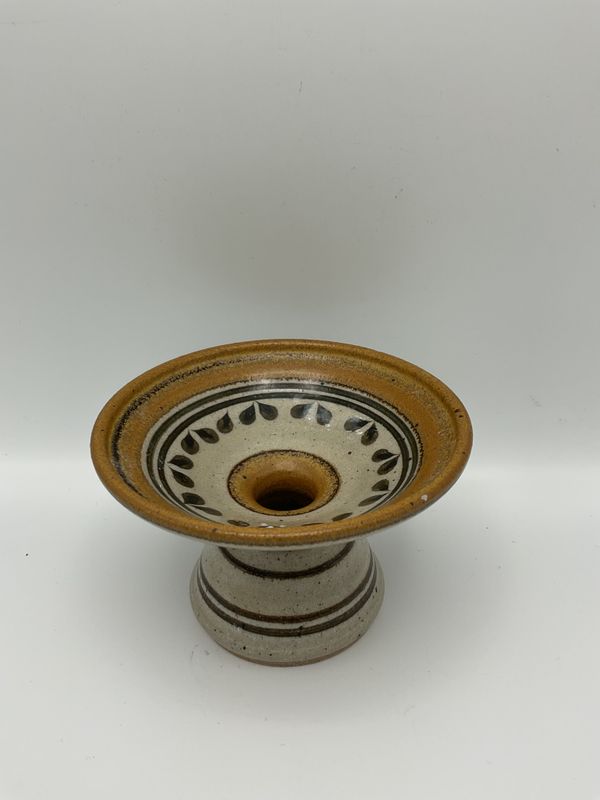 Leaf Motif Handmade Rustic Glaze Candle Holder