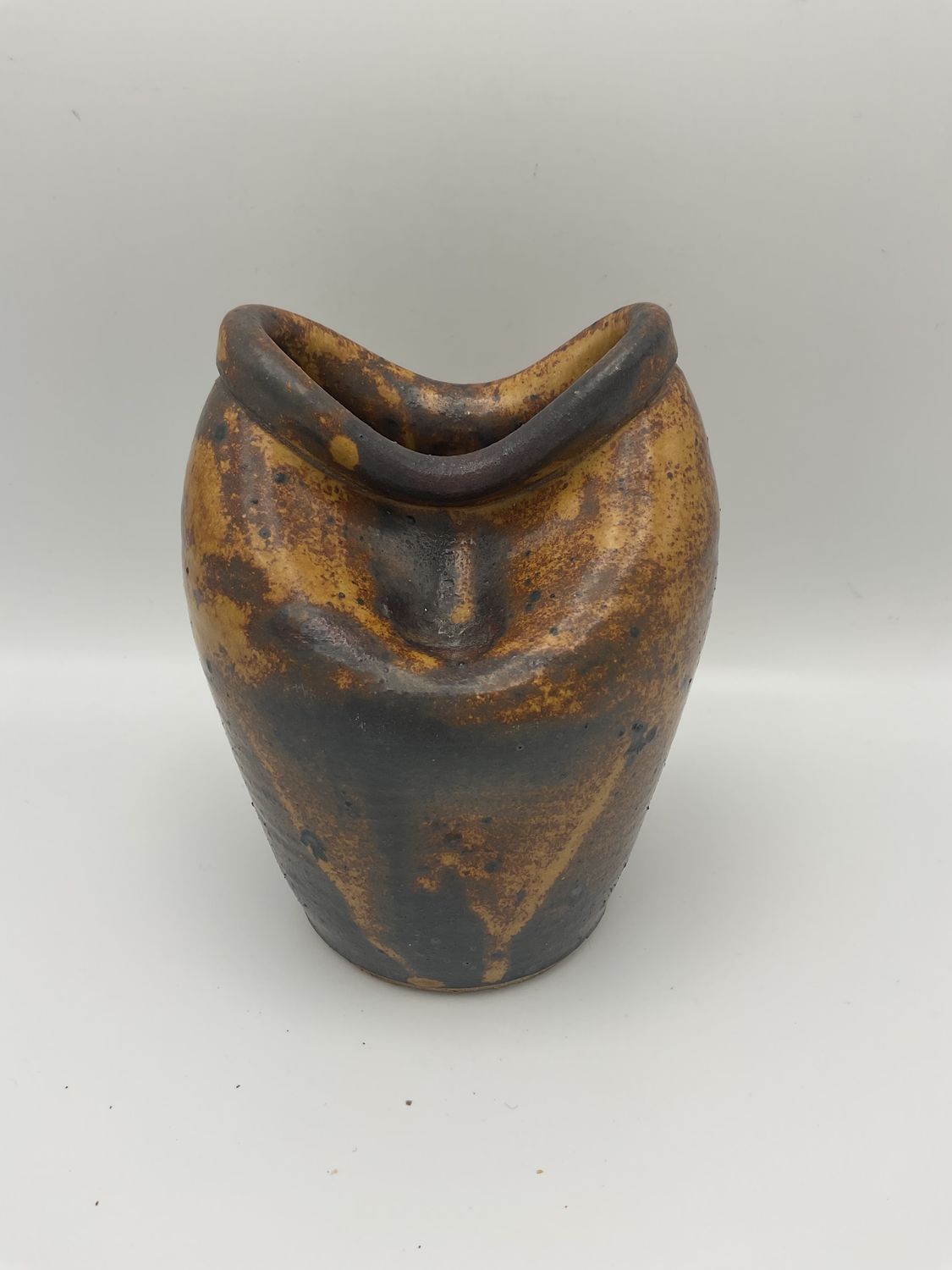 Kelly McCarty 2-Toned Brown Smoosh Vase