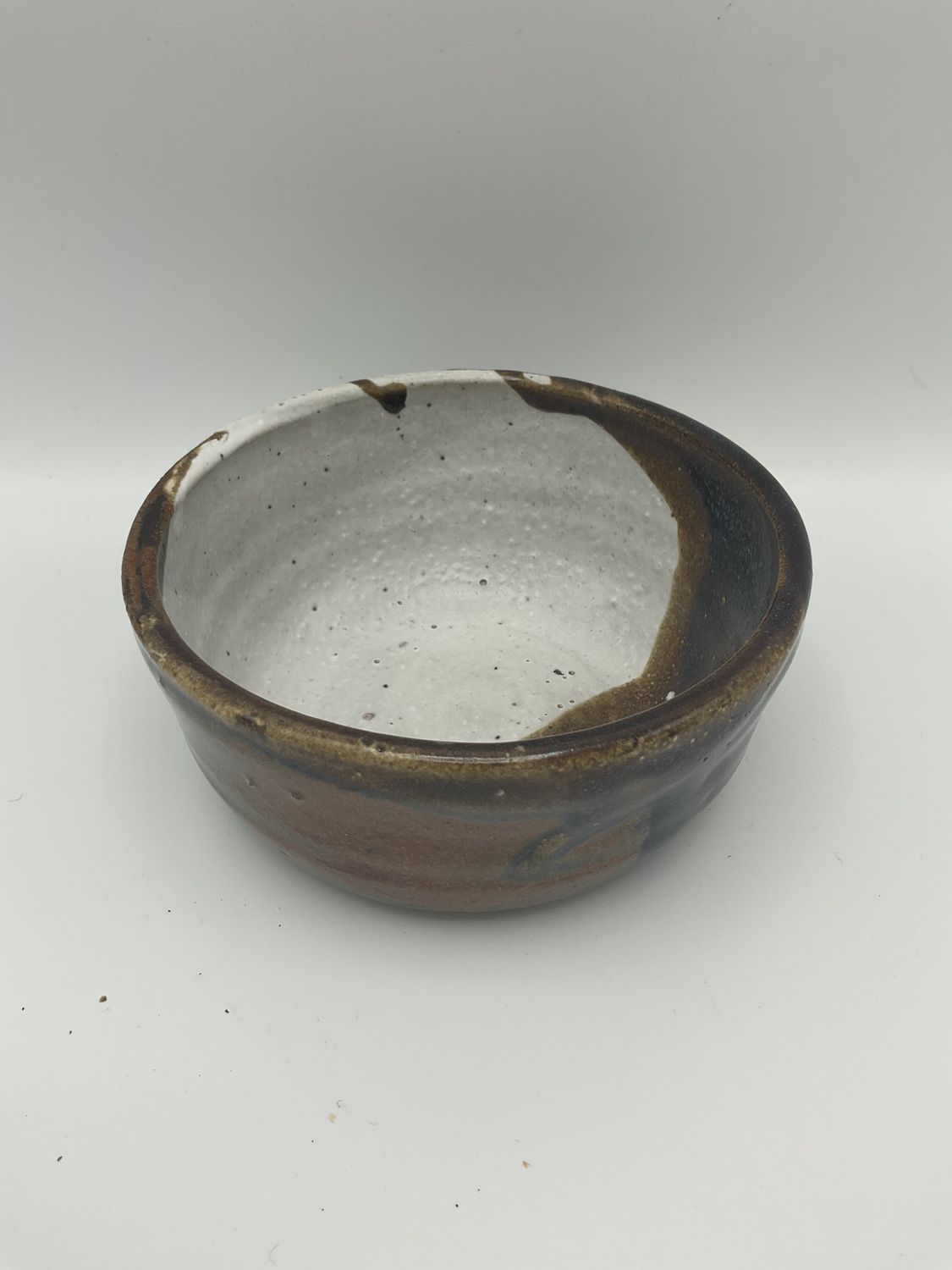 Brown &amp; White Stoneware Bowl