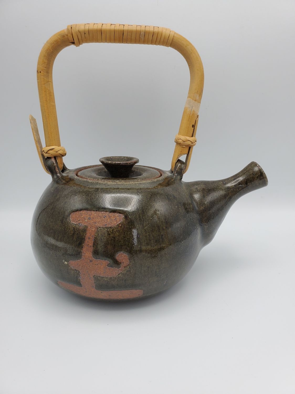 Kelly McCarty "Tea" Stoneware with Bamboo Handle Teapot