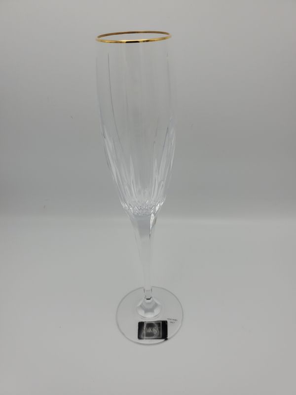 Mikasa Crystal Gold-Rim Champagne Flute