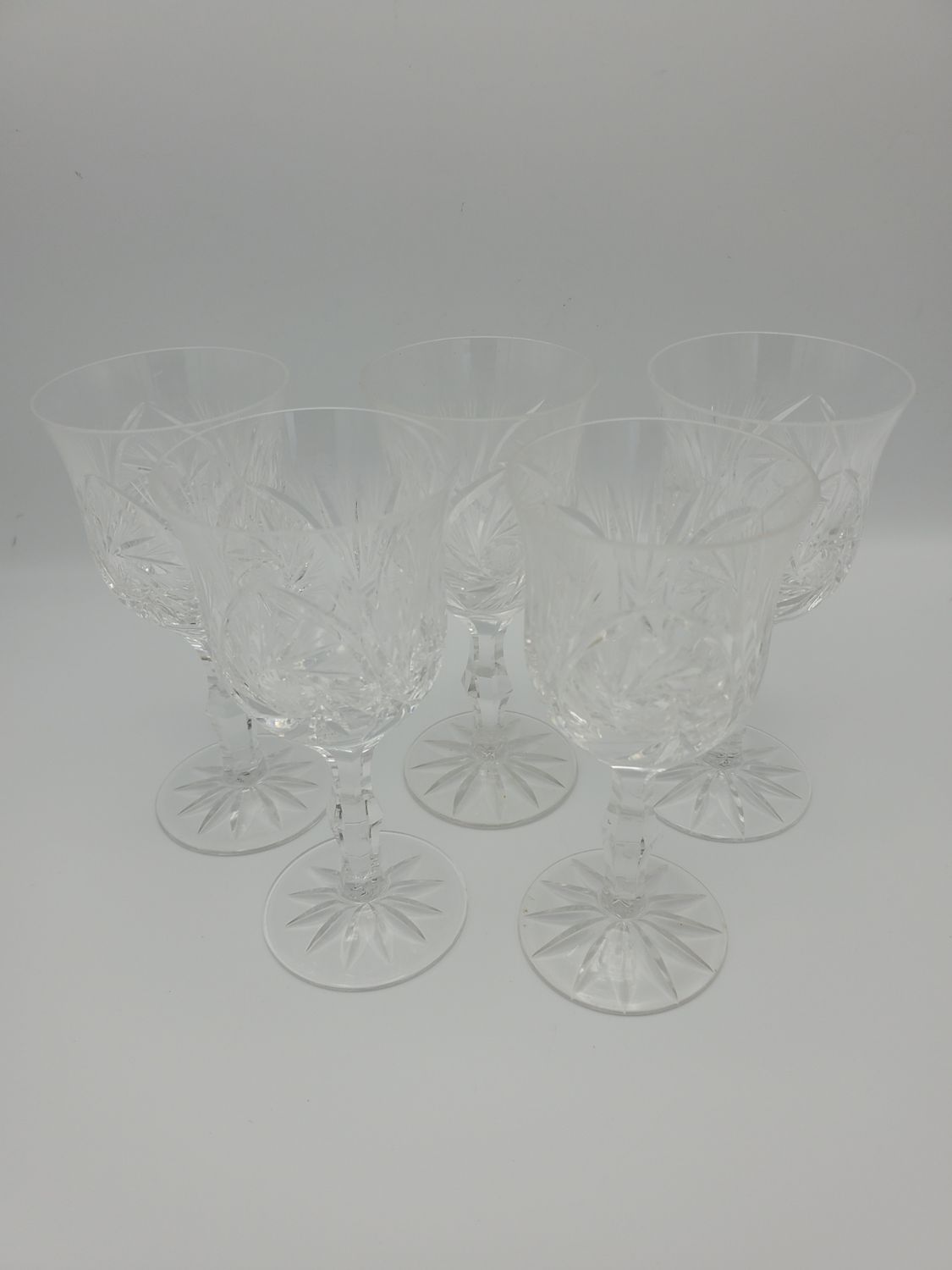 American Cut Eleanor Goblet Set of 5