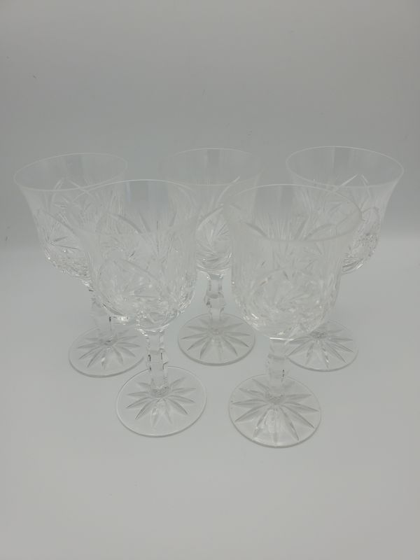 American Cut Eleanor Goblet Set of 5