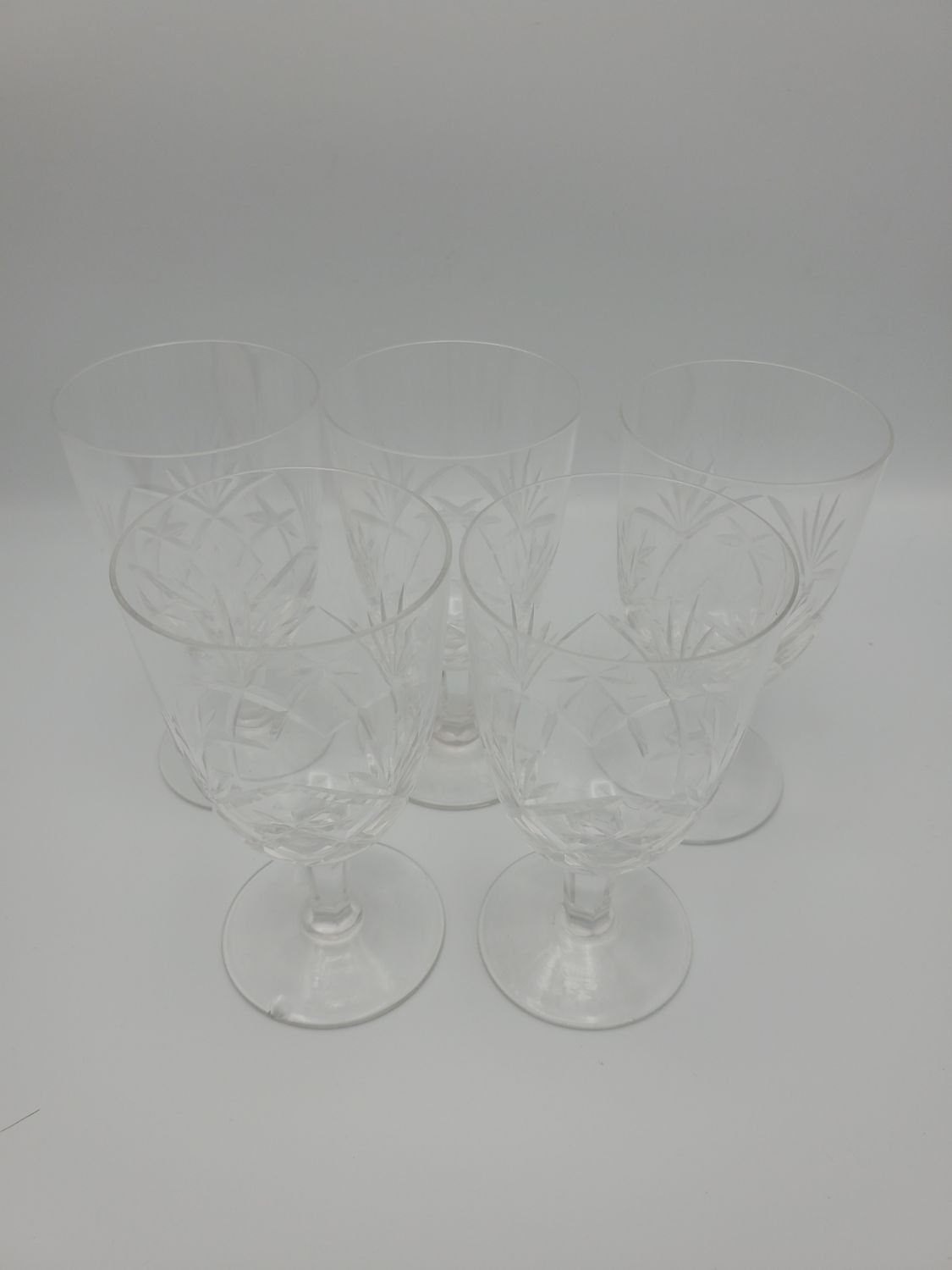 Crystal Starburst Wine Goblet Set of 5