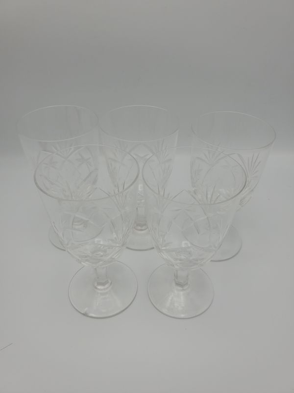 Crystal Starburst Wine Goblet Set of 5