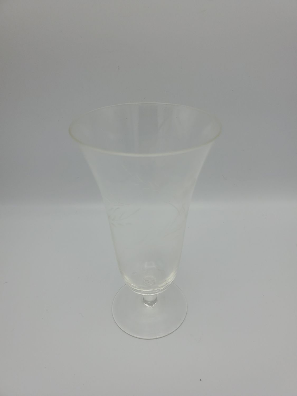 Vintage Etched Trumpet Champagne Flute