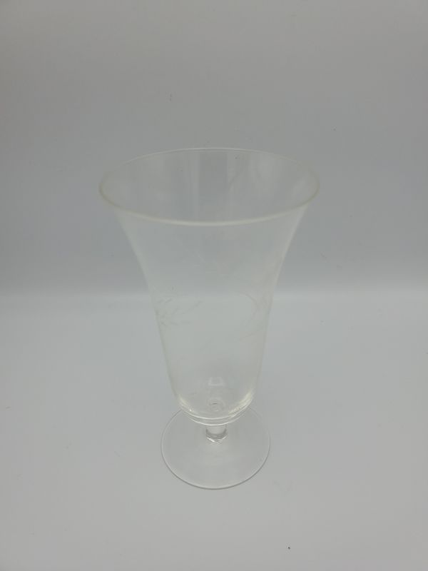 Vintage Etched Trumpet Champagne Flute