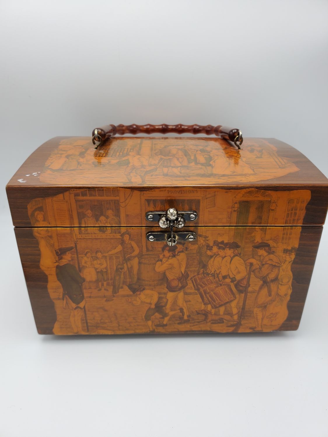 Eunice Shirk Vintage Square Wood Box Purse