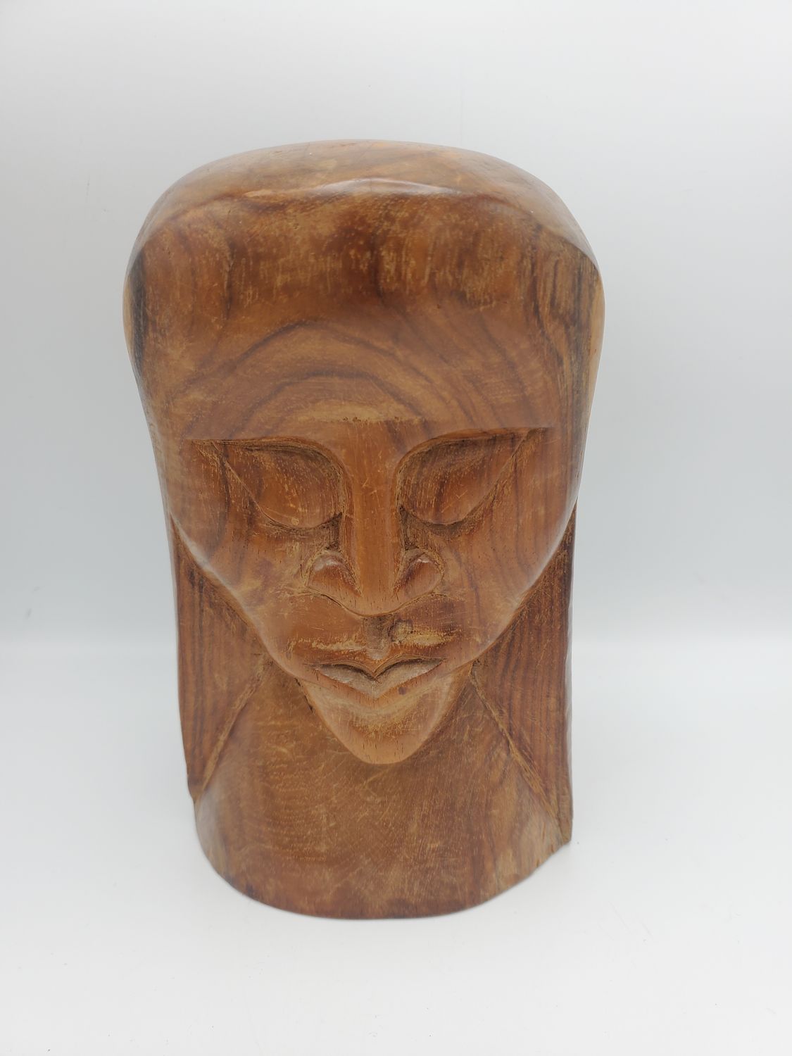 Tribal Hand Carved Dark Wood Bust