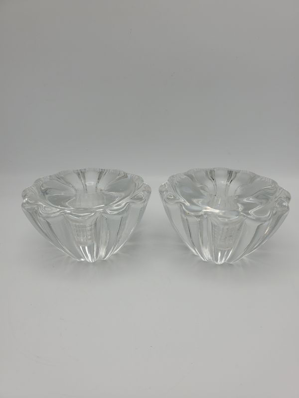 Orrefors Stella Pair Candlestick Holders