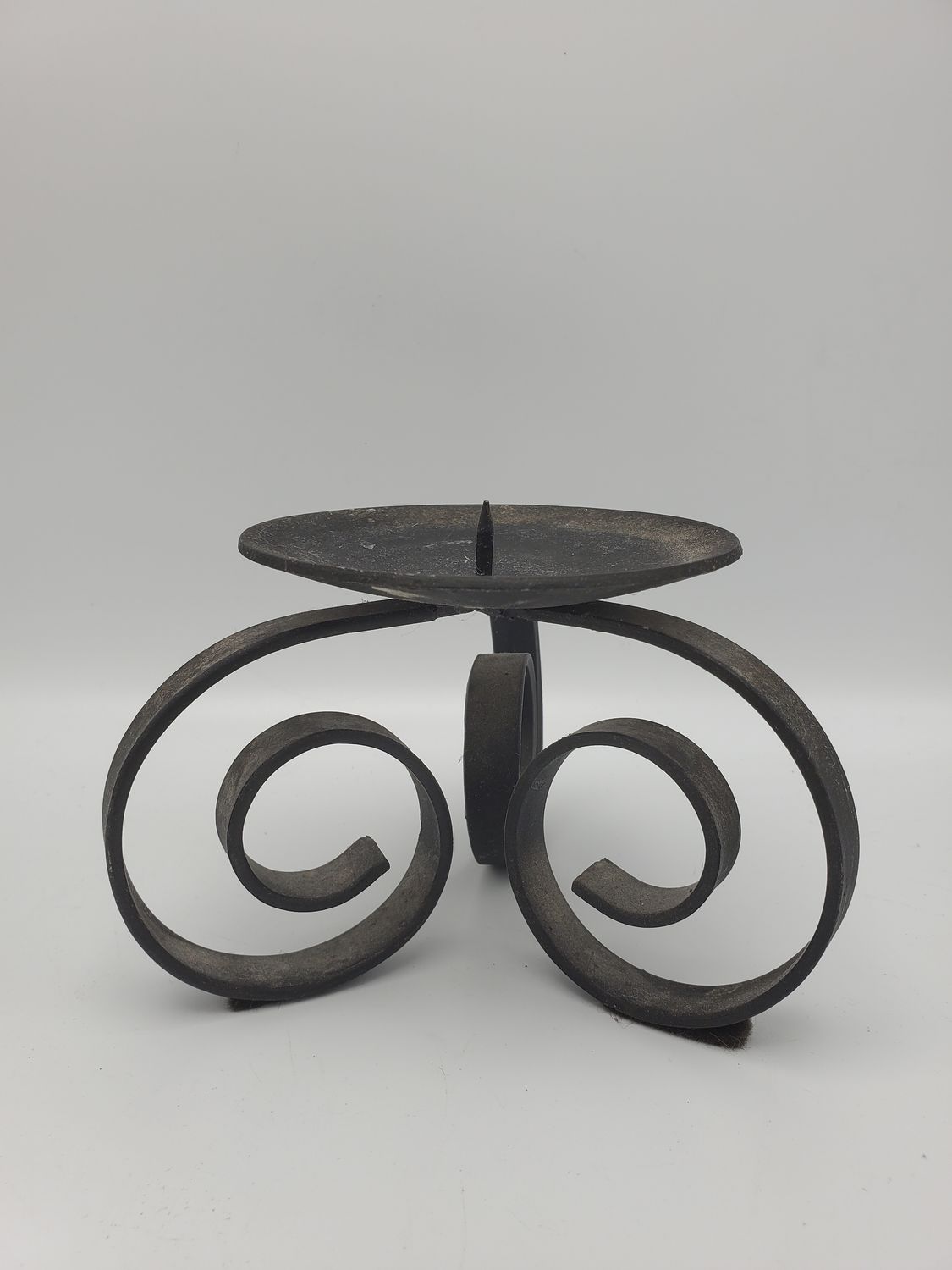 Wrought Iron Curled 3 Foot Candle Holder