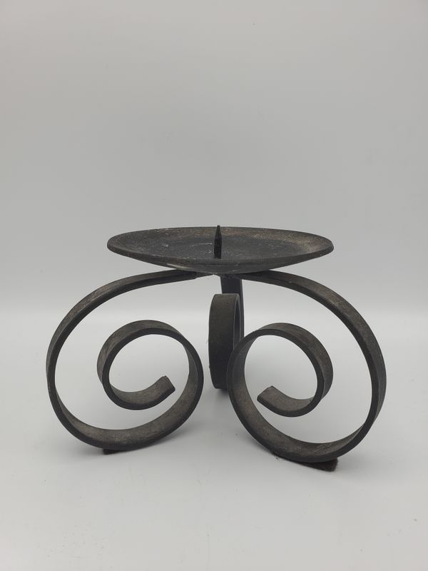Wrought Iron Curled 3 Foot Candle Holder