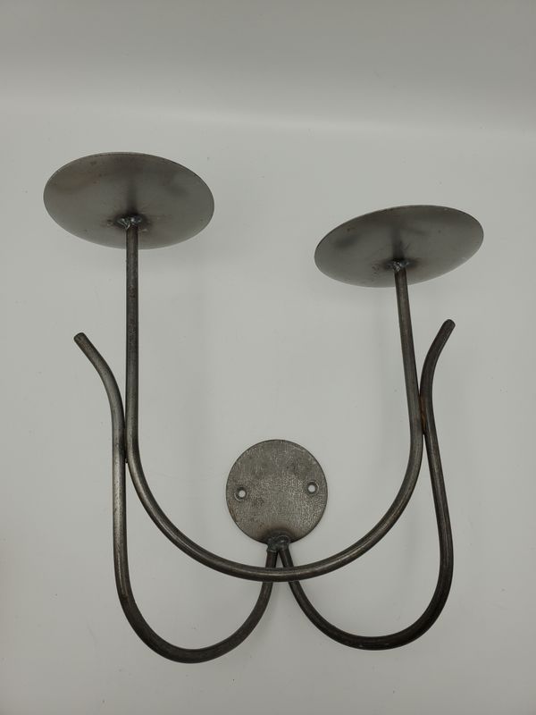 Wrought Iron Vintage Double Candle Wall Sconce