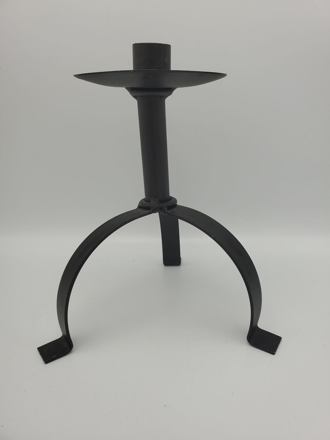 Hand-Forged Wrought Iron Tripod Candle Holder