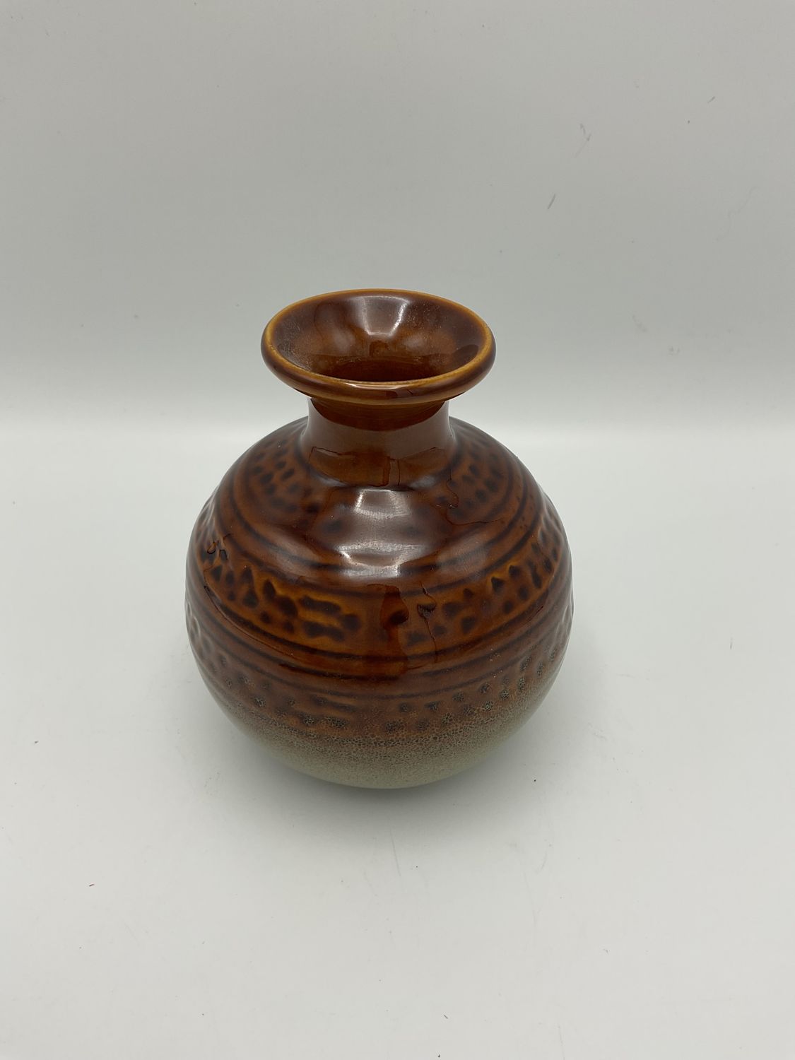 Speckled Green &amp; Spotted Brown Vase