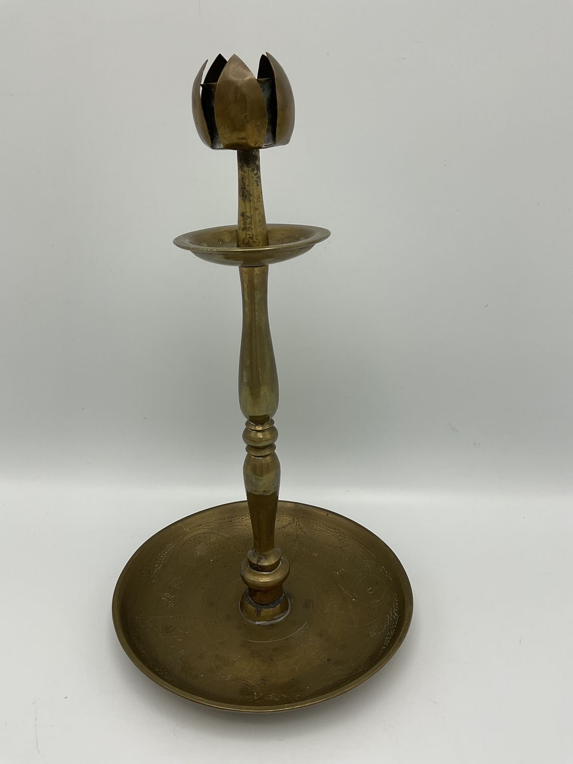 Brass tulip candle holder