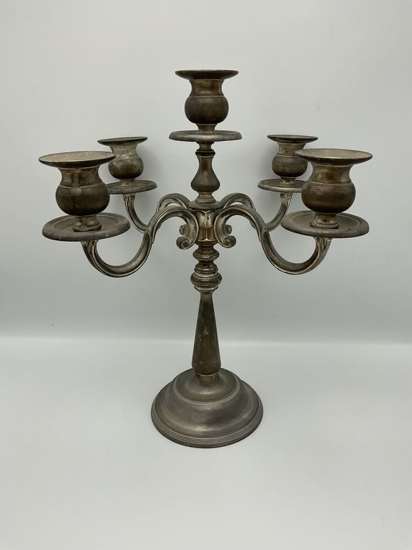 Silver plated 5 candles candelabra