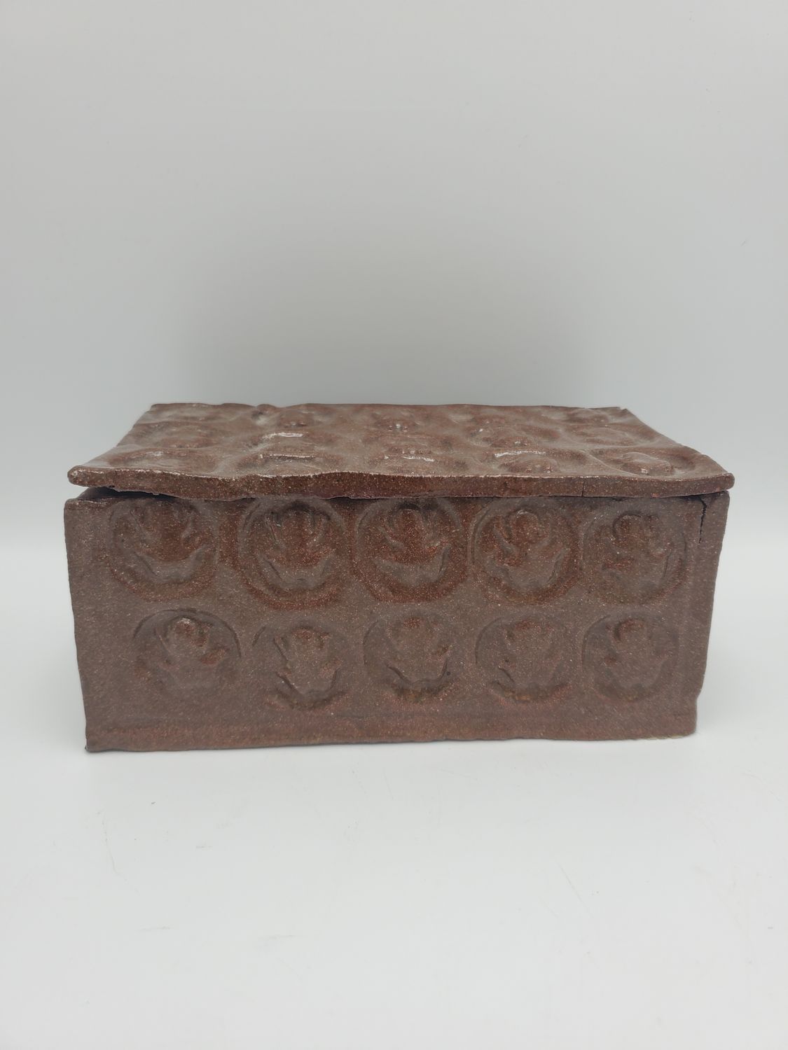 Handcrafted Brown Stoneware Lidded Box