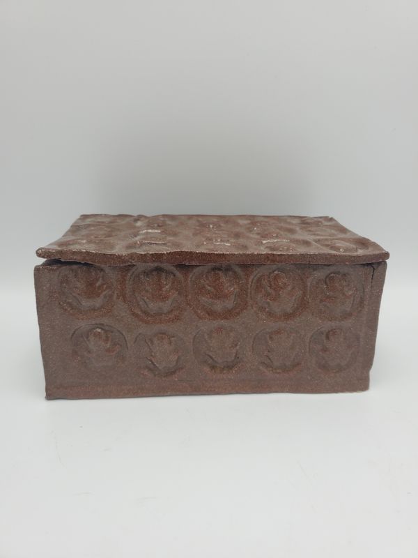 Handcrafted Brown Stoneware Lidded Box
