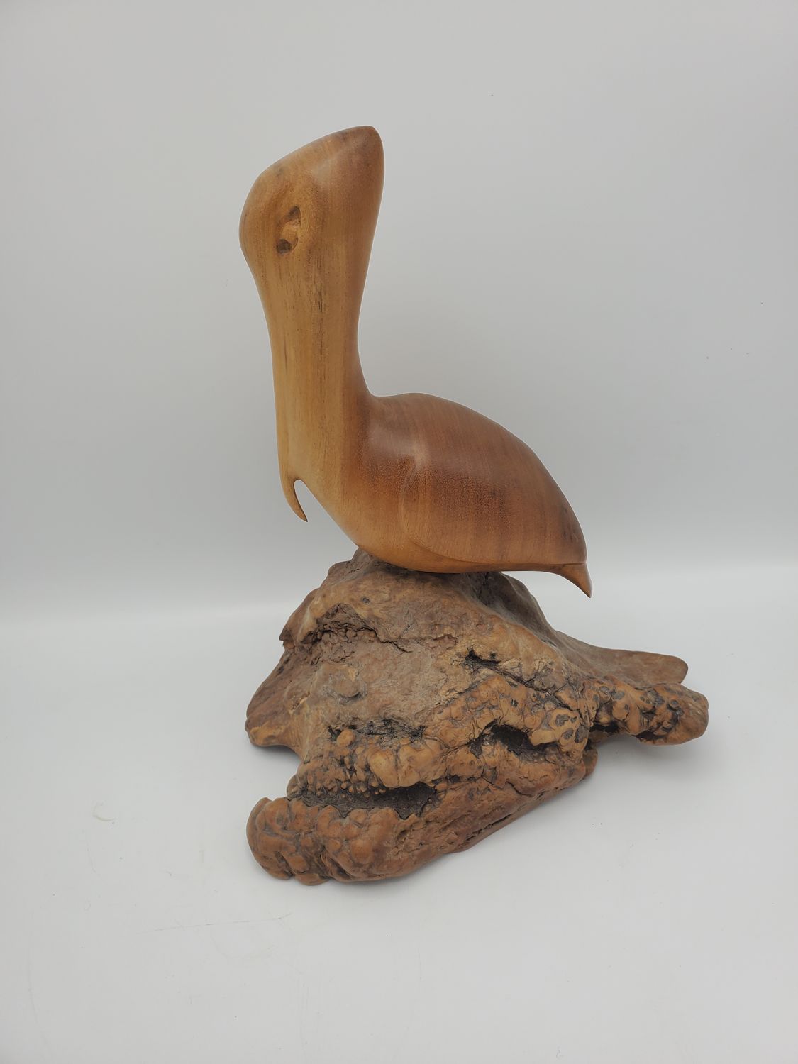 Pelican Hand Carved Wood Statue