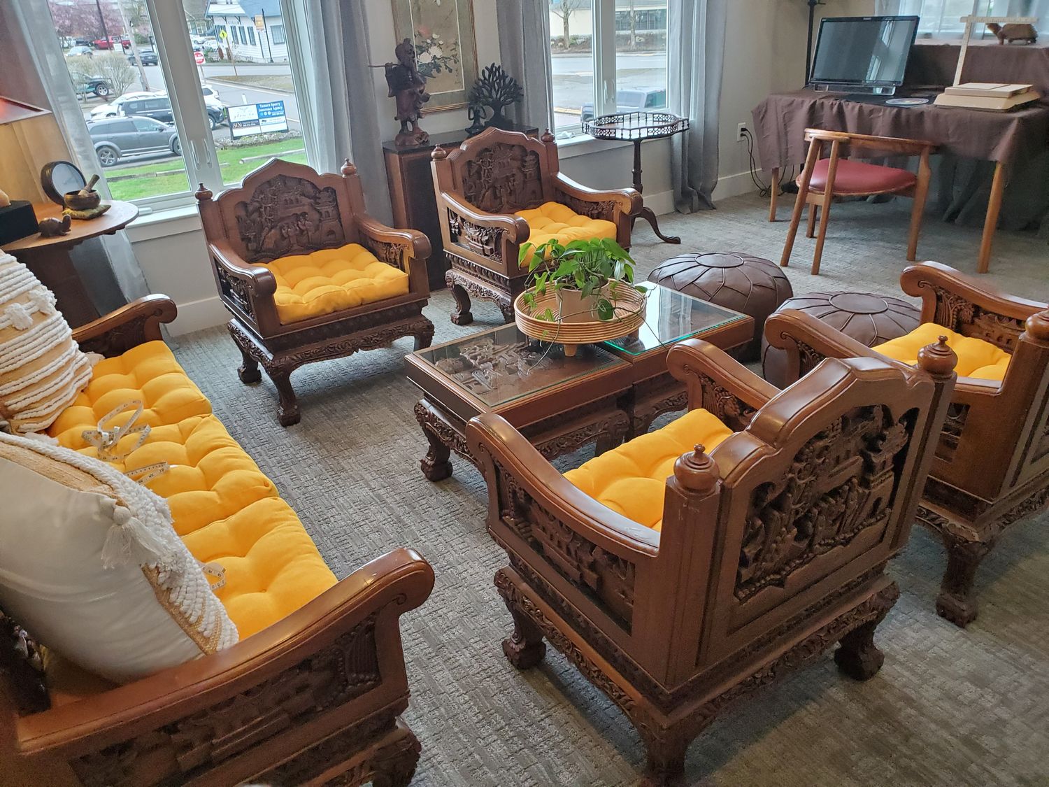 Ornate hand carved furniture set
