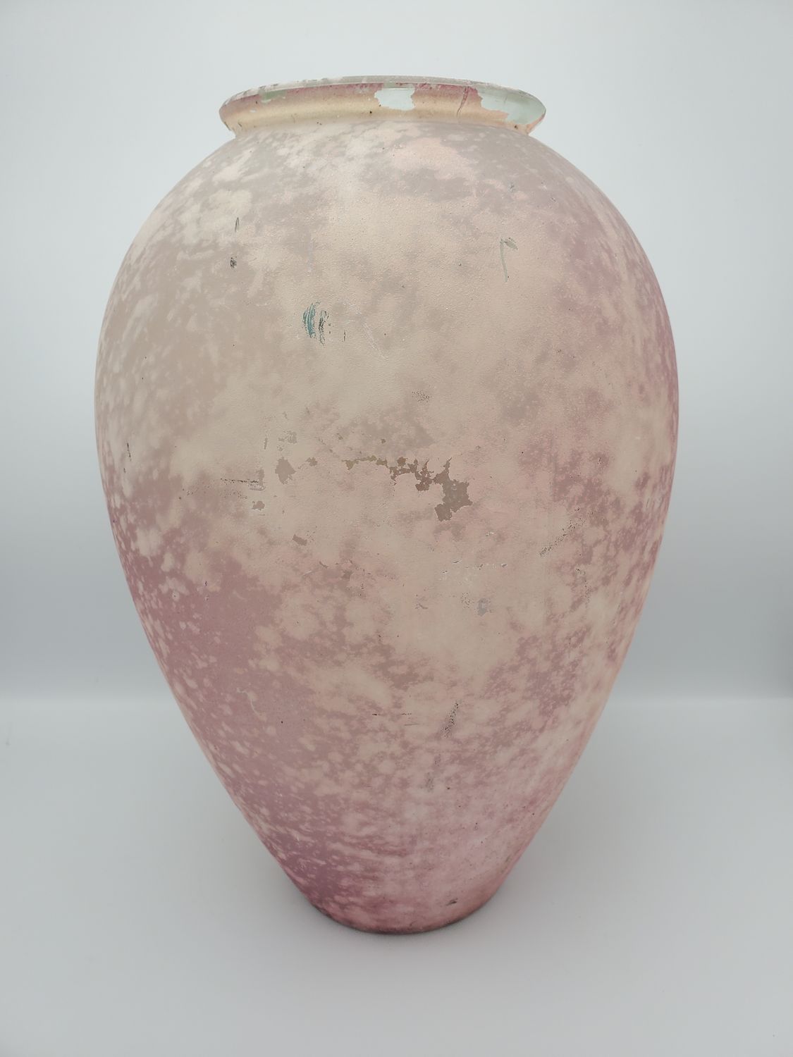 Frosted Pink Speckled Vintage Vase