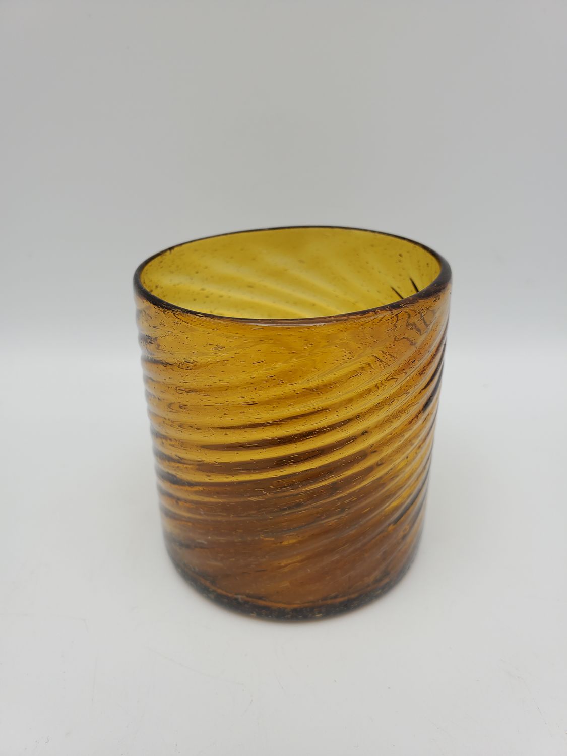 Amber Vintage Hand Blown Swirl Cup