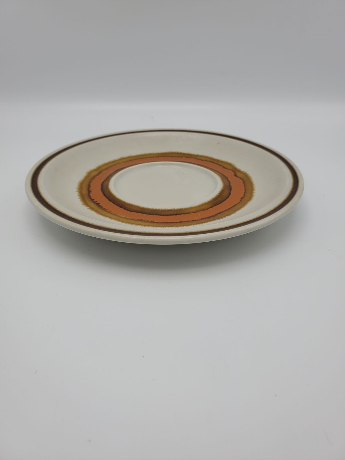 Vintage Stoneware Japan Circle Stripe Saucer Plate