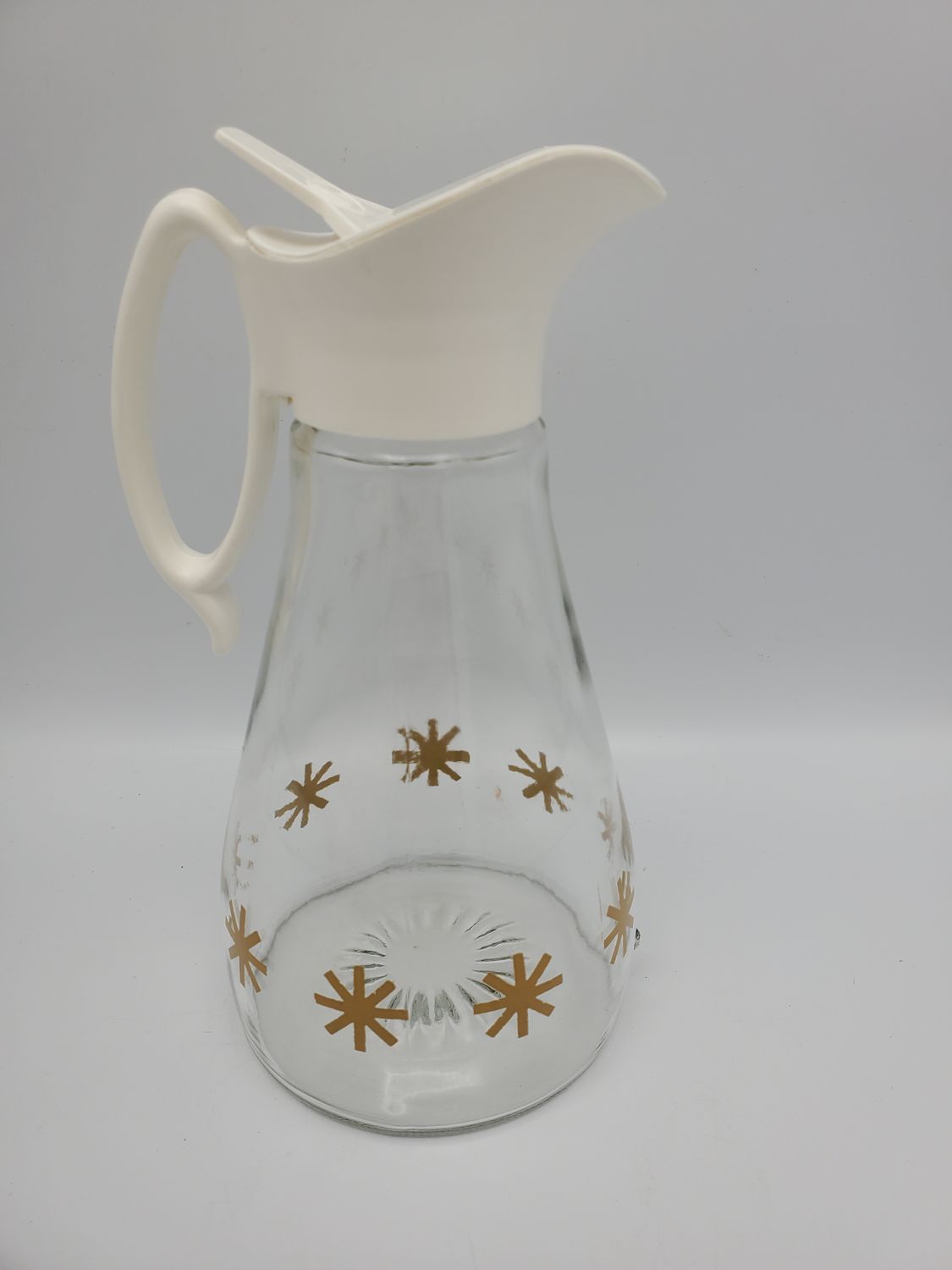 Gold star glass syrup pitcher