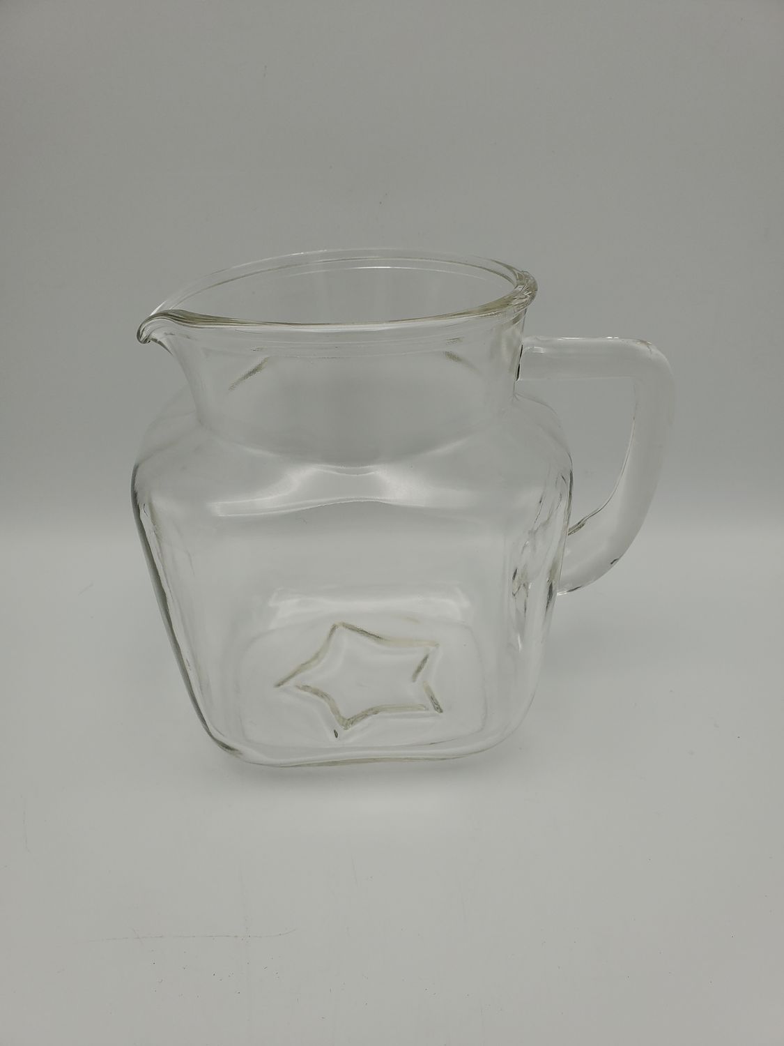 Vintage Clear Pressed Glass Starburst Pitcher