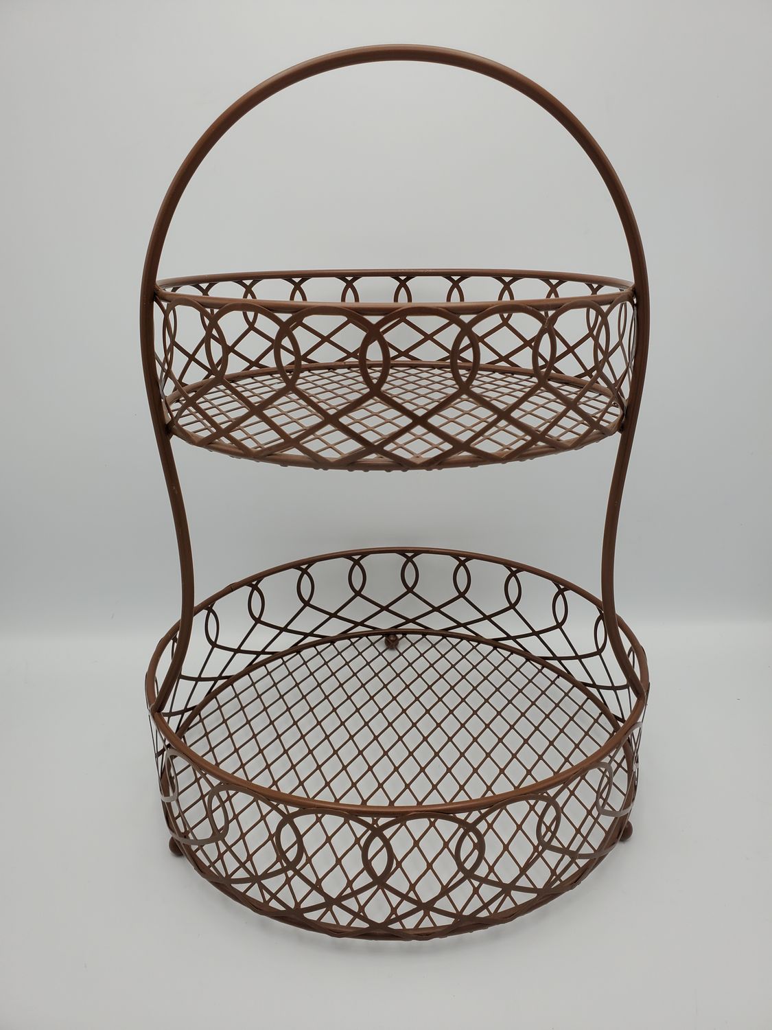 2 Tiered Vintage Circle Fruit Basket