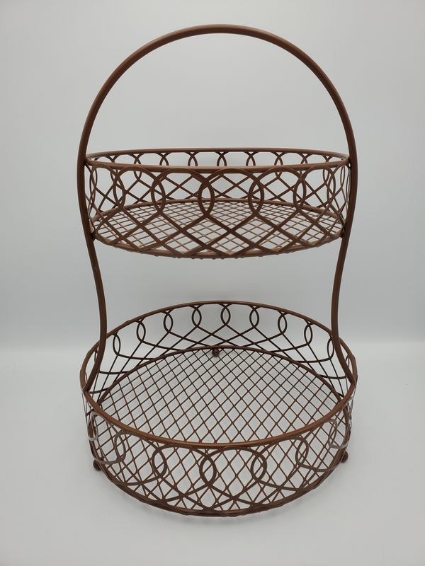 2 Tiered Vintage Circle Fruit Basket