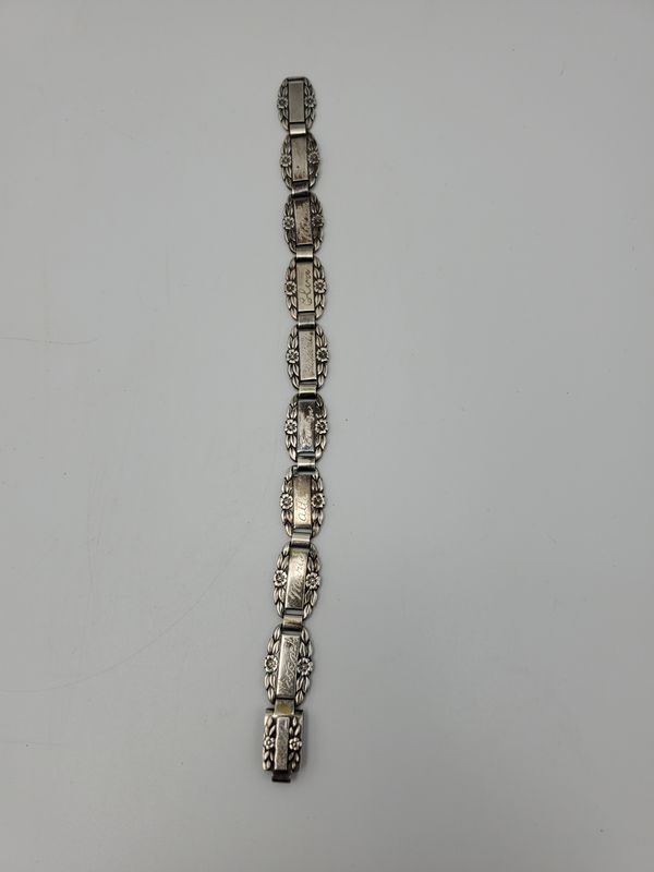 "Forget-Me-Not" Vintage Sterling Silver Bracelet