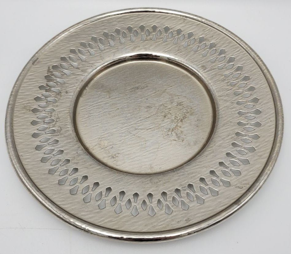 Metal Pierced Edge Vintage Plate