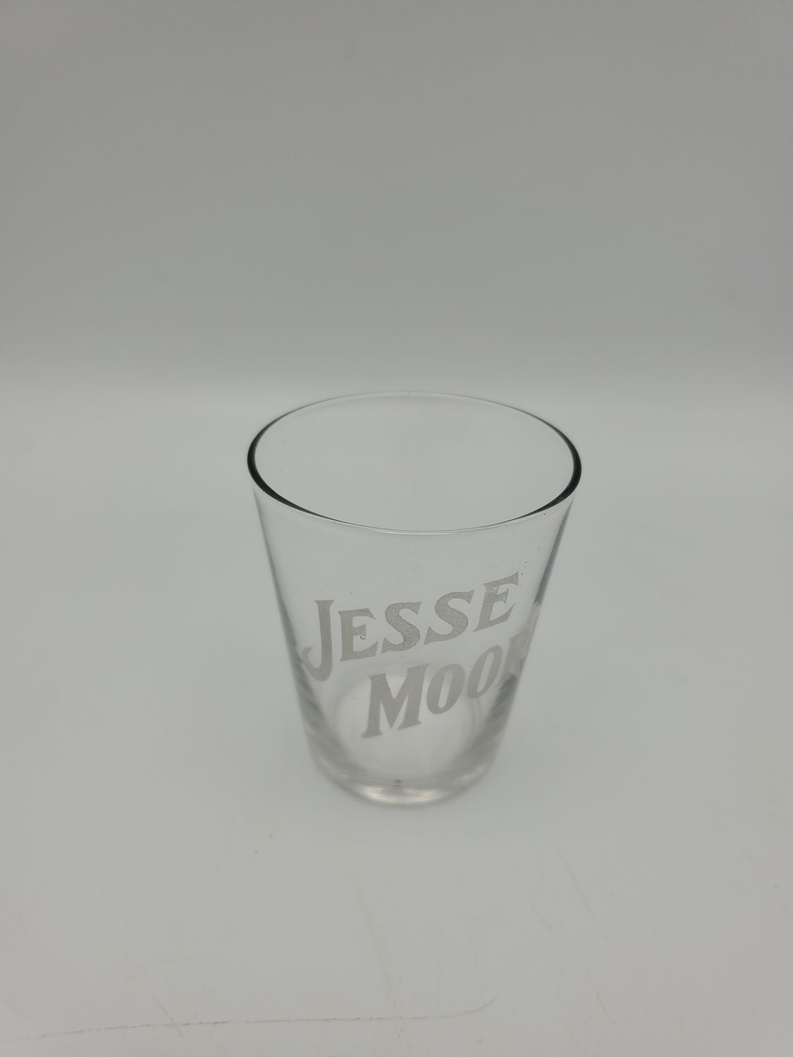 Vintage “Jesse Moore” Etched Shot Glass