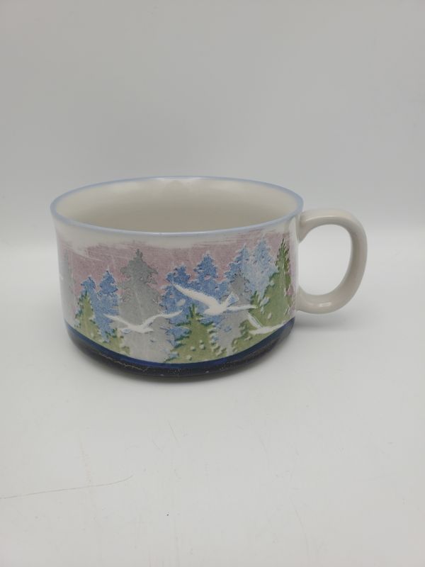 Birds Flying in Forest Mug Set of 4