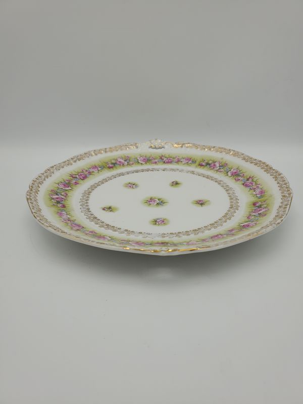 Antique Gilt Carl Tielsch Germany Handled Cake/Serving Plate