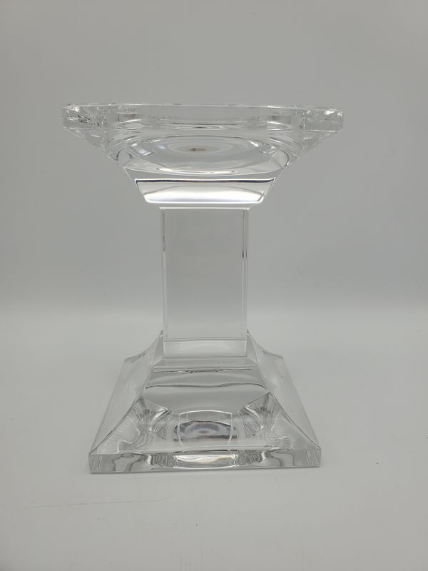 6 Clear Glass Square Column Candle Holder
