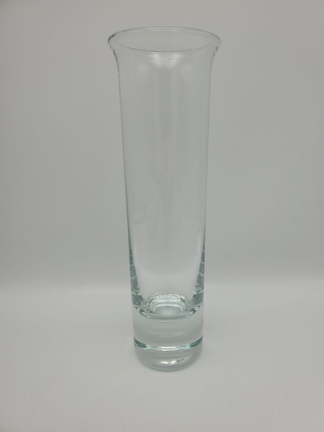 Modern Clear Glass Flared Rim Cylinder Vase