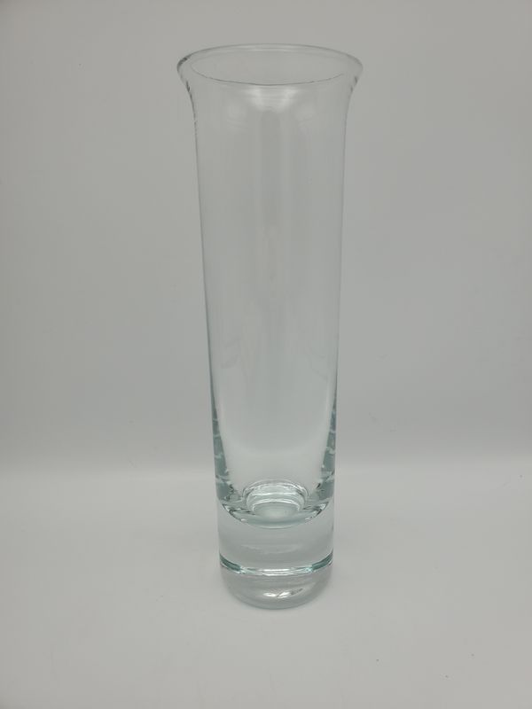 Modern Clear Glass Flared Rim Cylinder Vase