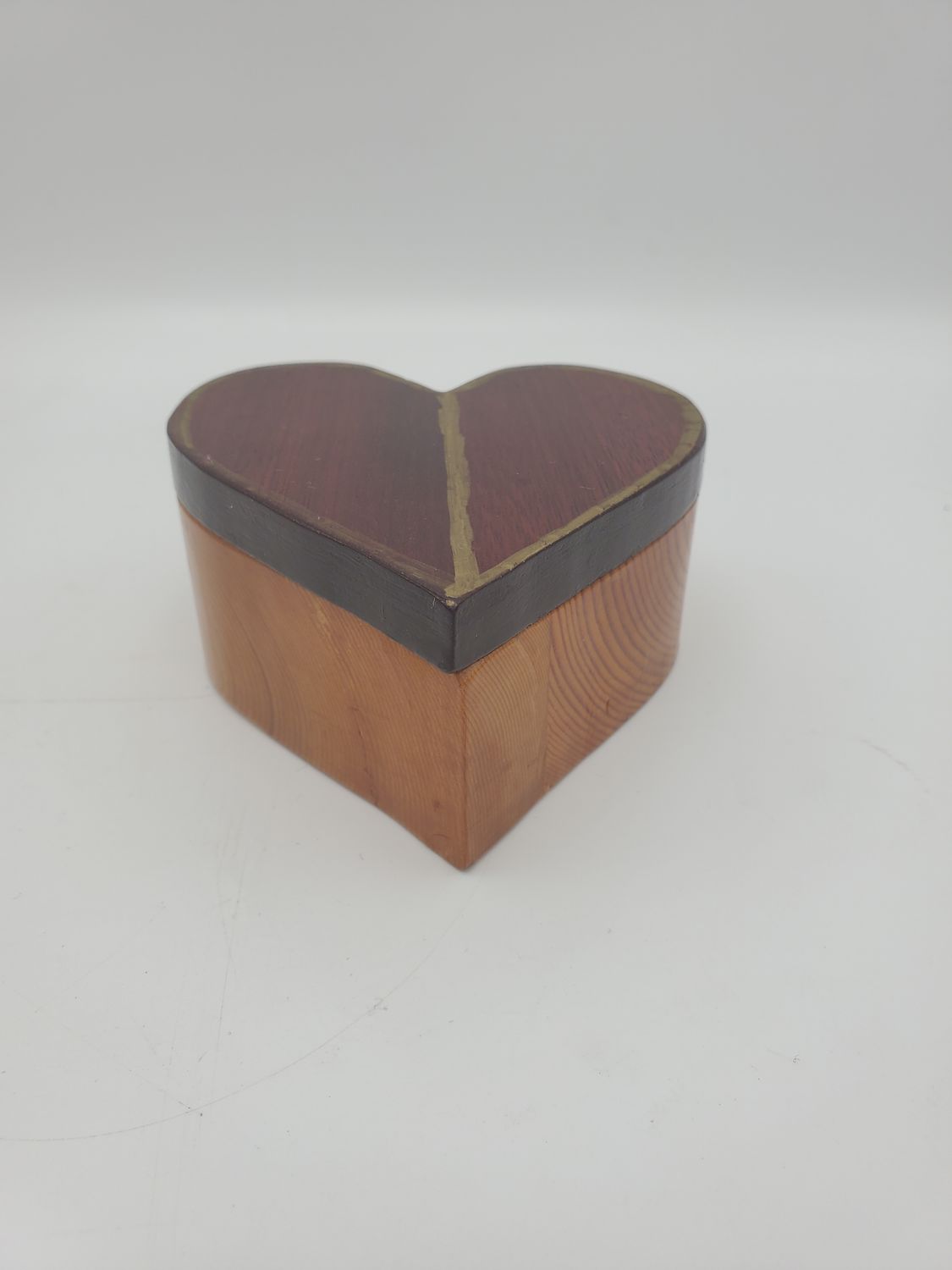 Heart-Shaped Handmade Wooden Trinket Box