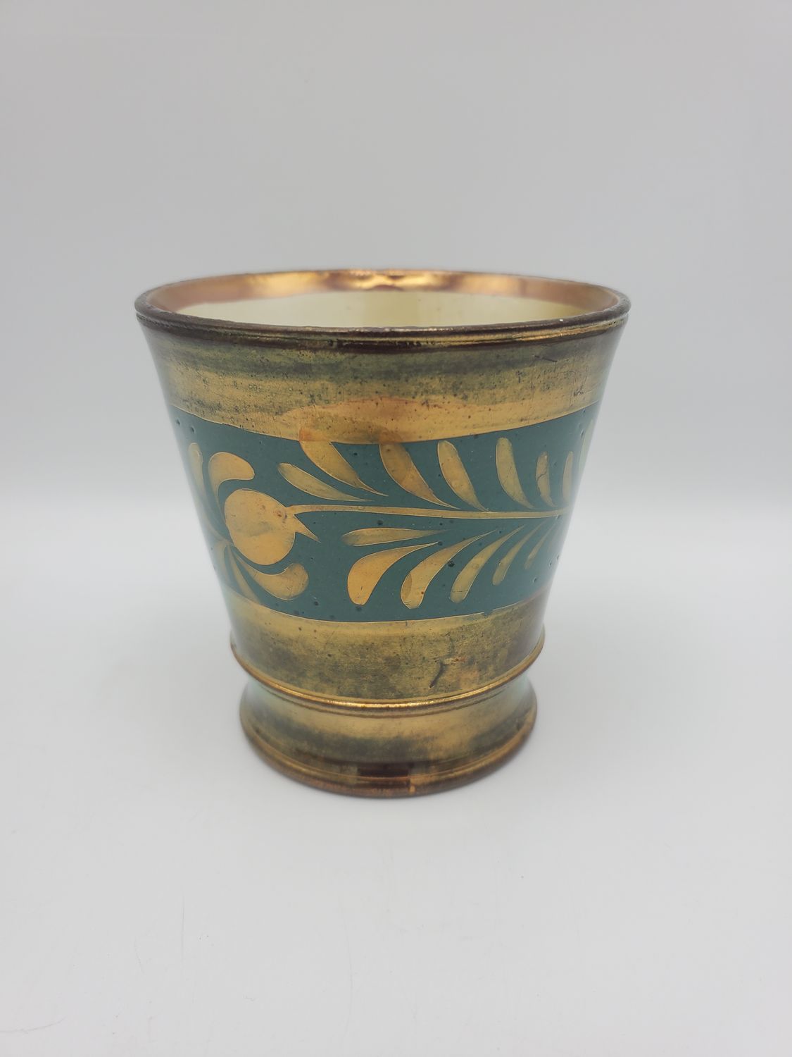 Antique Leaf Motif English Copper Lustre Cup