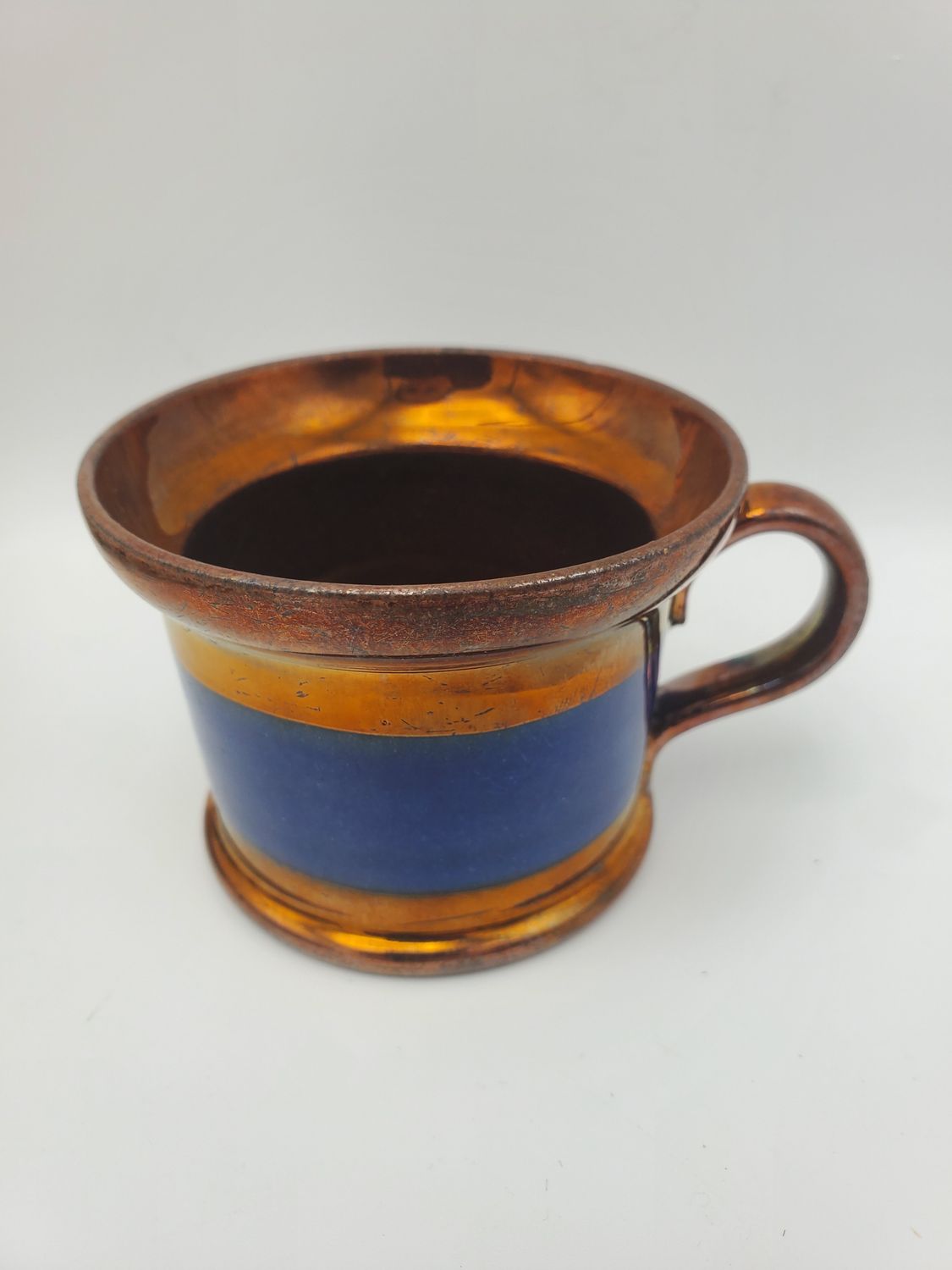 Copper Lustre Antique Solid Blue Band Cup