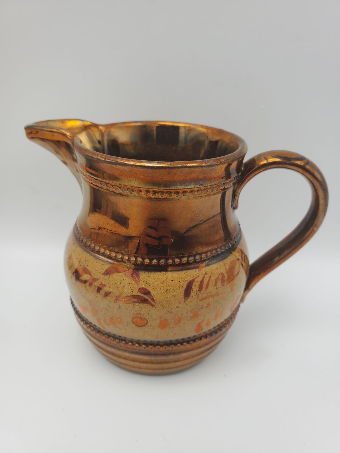 Copper Lustre Antique Tan Studded Creamer