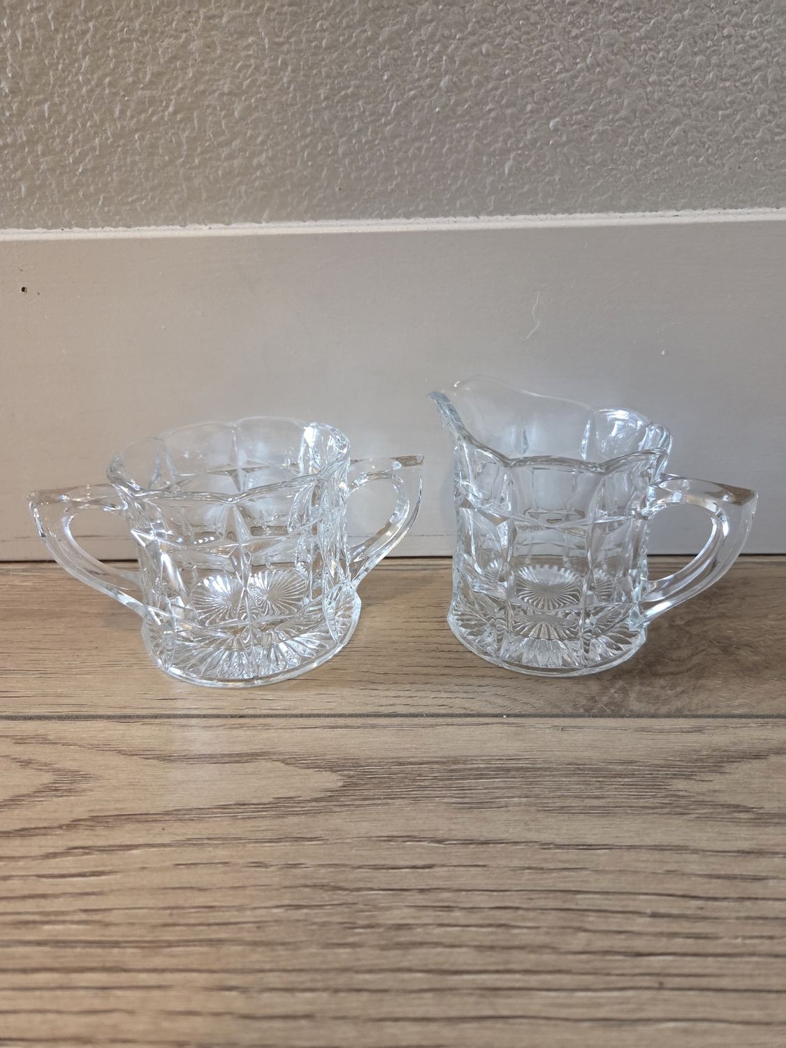 Antiq EAPG Cream &amp; Dbl Handle Bowl Set