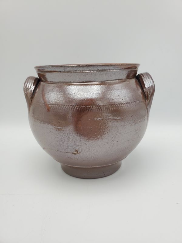 Glazed Lidless Stoneware Pot 5in