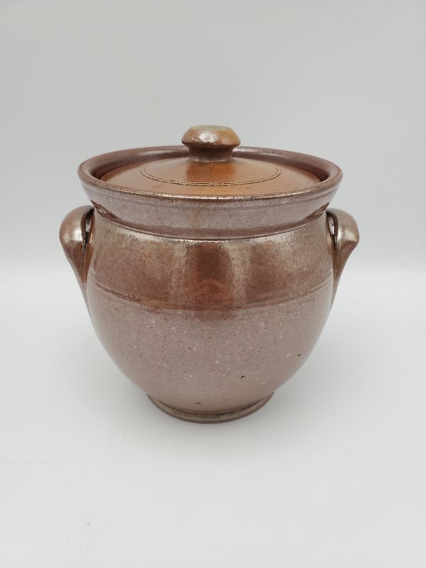 Glazed Lidded Stoneware Pot